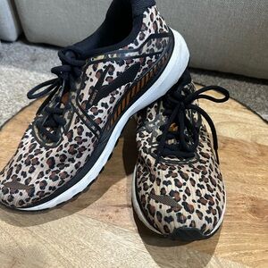 Brooks Leopard Print Running Shoes - Black, Brown & Tan W11